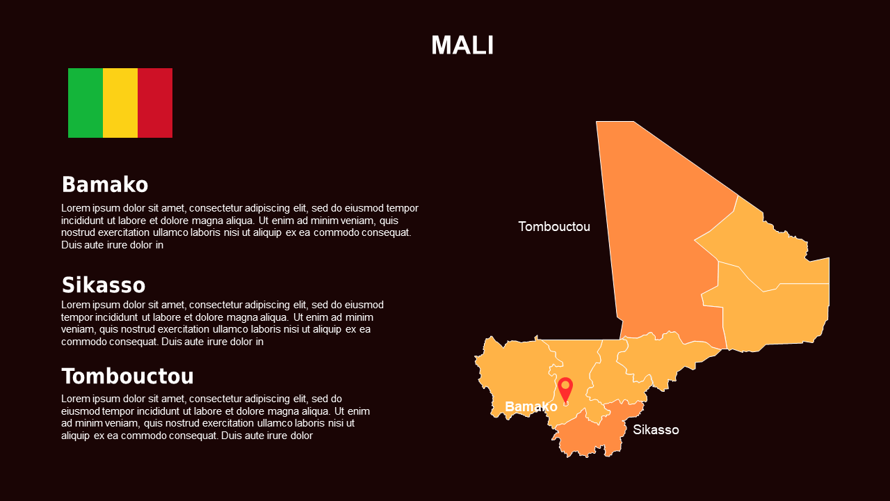Mali Map and Regions Overview PowerPoint Template...