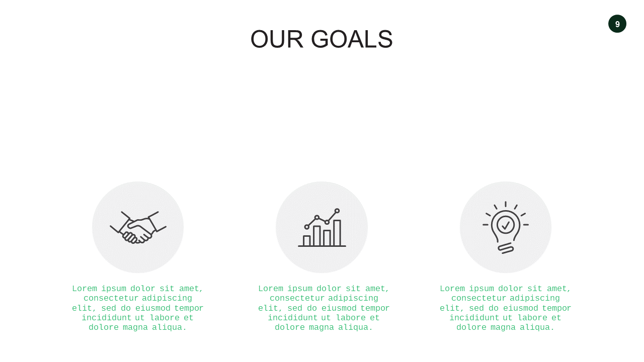 Goals Overview PowerPoint Template Dark (Corporat...