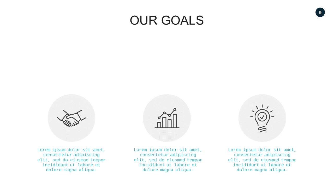 Goals Overview PowerPoint Template (Teal Modern)