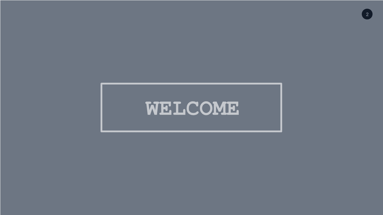 Welcome Message PowerPoint Template Dark (Charcoal Gold)
