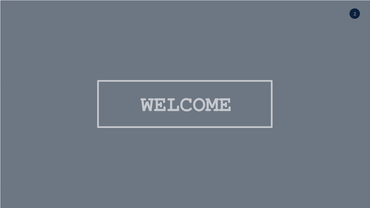 Welcome Message PowerPoint Template Dark (Ocean Blue)