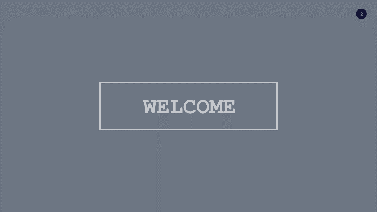 Welcome Message PowerPoint Template Dark (Royal P...