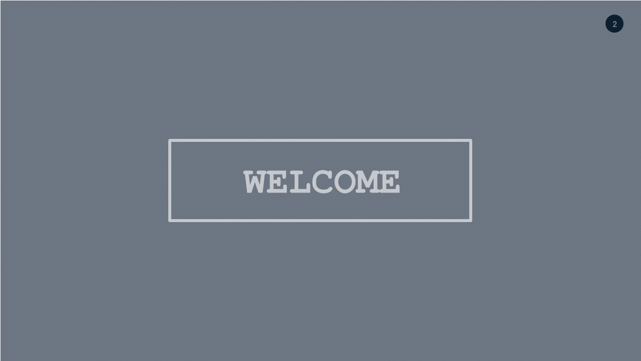 Welcome Message PowerPoint Template Dark (Teal Mo...
