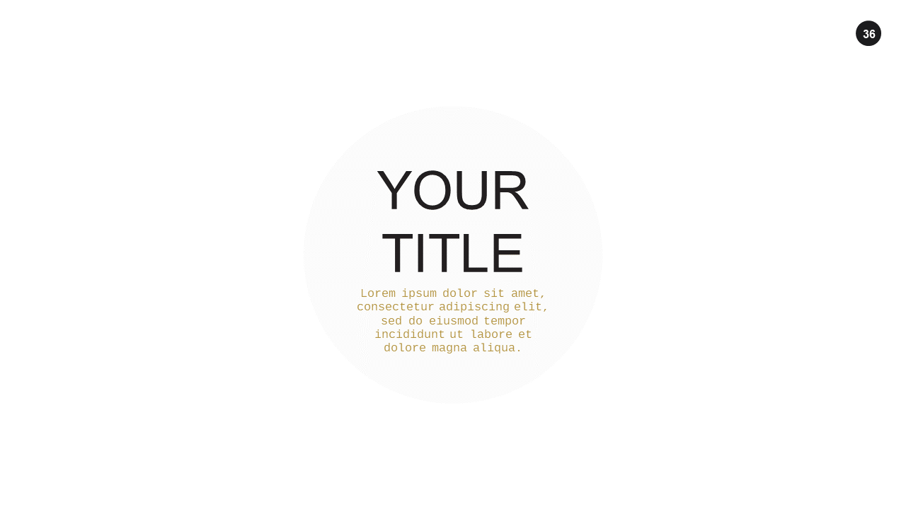 Break Section PowerPoint Template (Charcoal Gold)