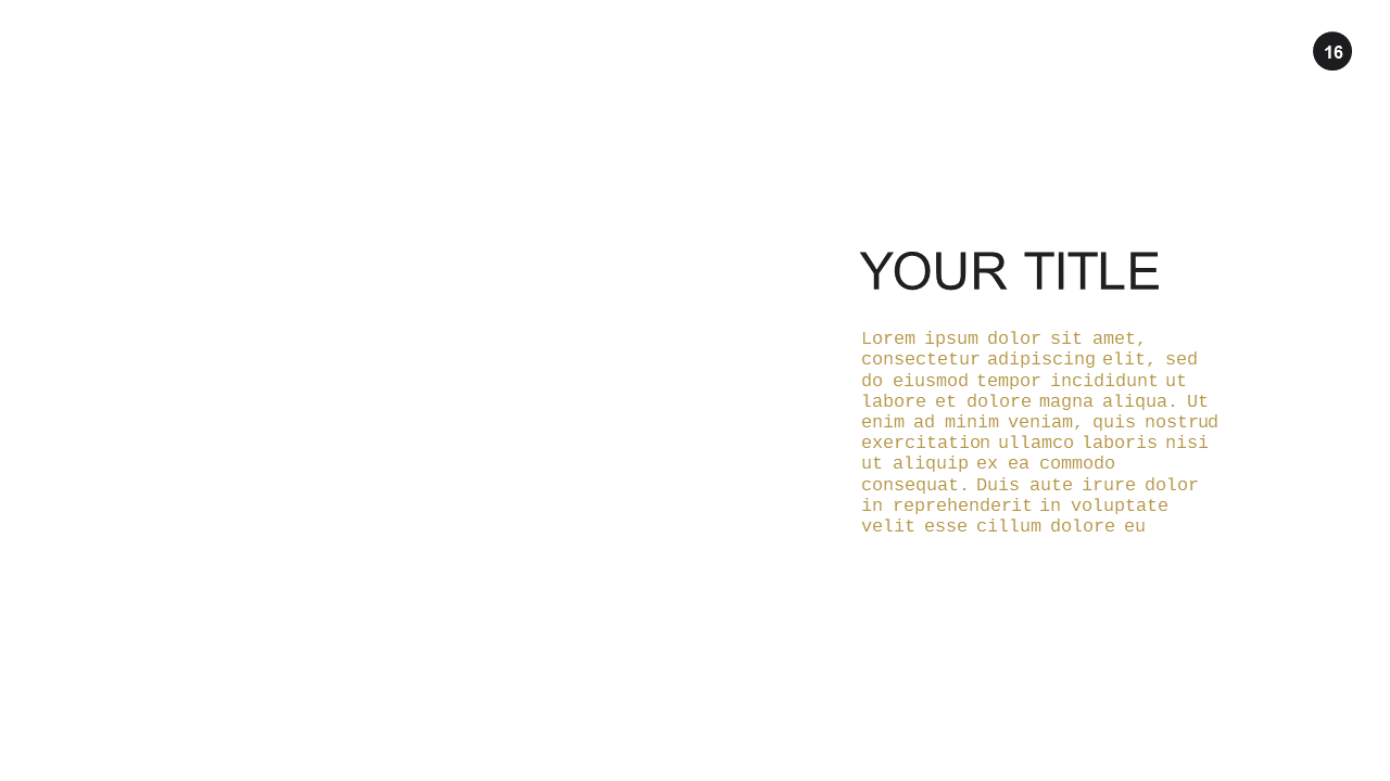 Minimalist Title and Text PowerPoint Template (Charcoal Gold)