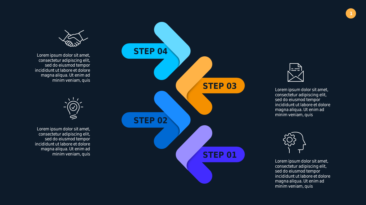 Dynamic Step-by-Step Process Flow – Ocean Blue