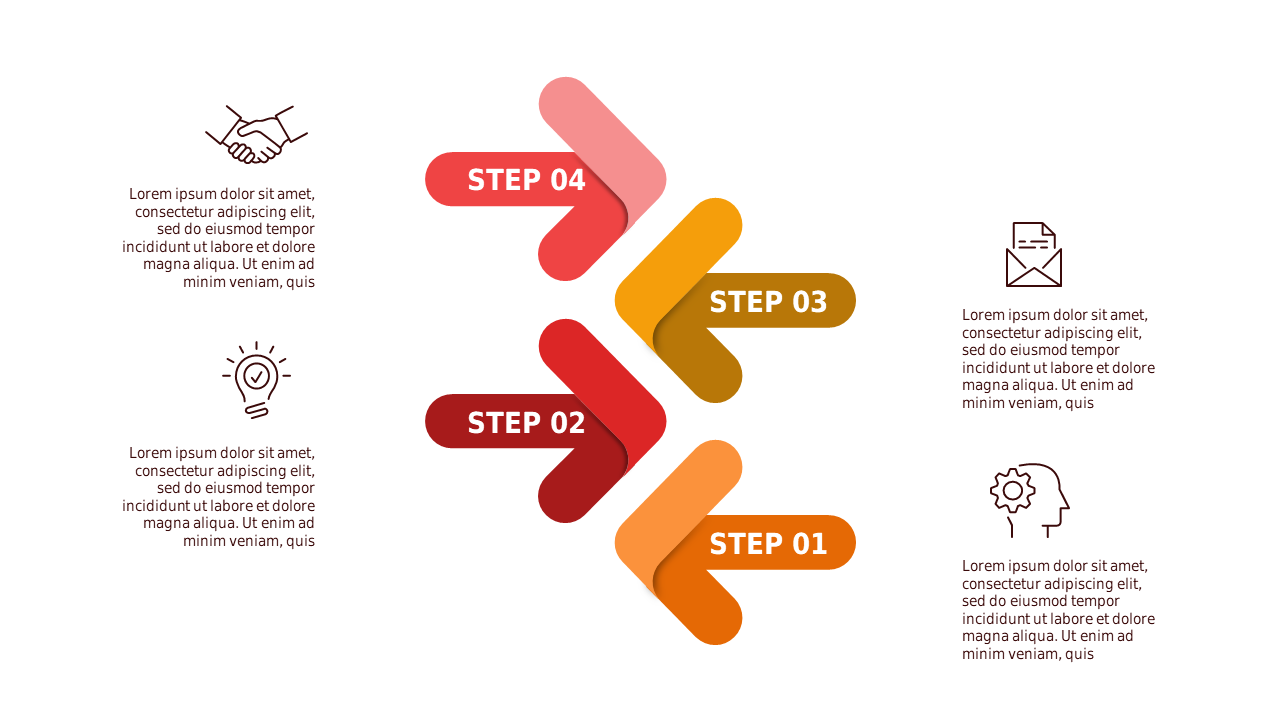 Dynamic Step-by-Step Process Flow – Crimson Bold
