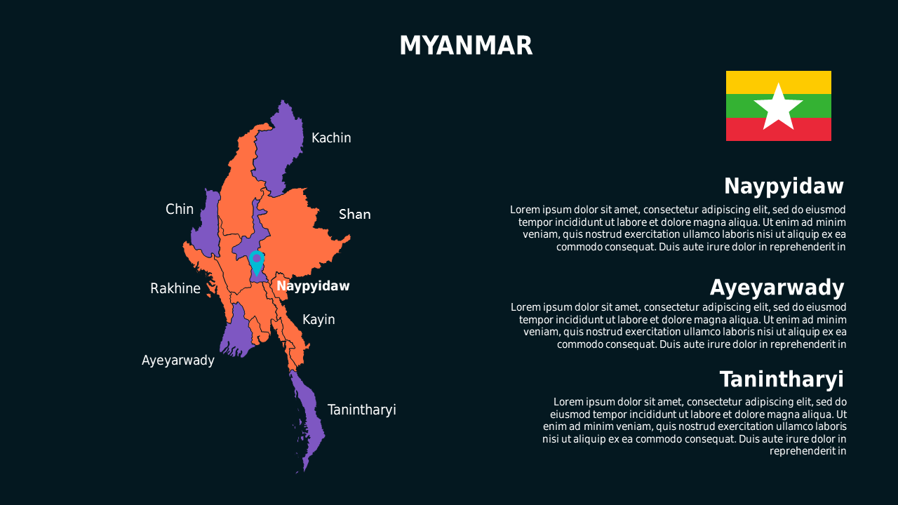 Jordan Map PowerPoint Template Dark (Teal Modern)