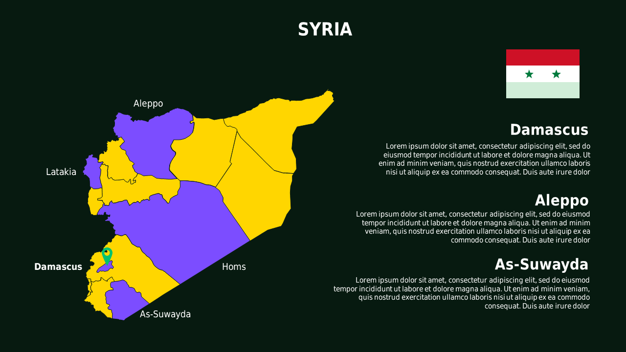 Jordan Map PowerPoint Template (Corporate Green)