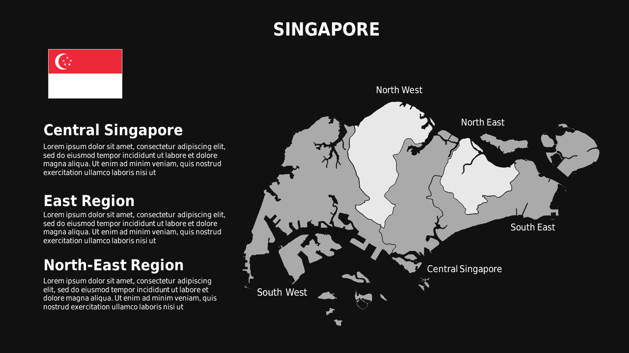 Qatar Map PowerPoint Template Dark (Charcoal Gold)