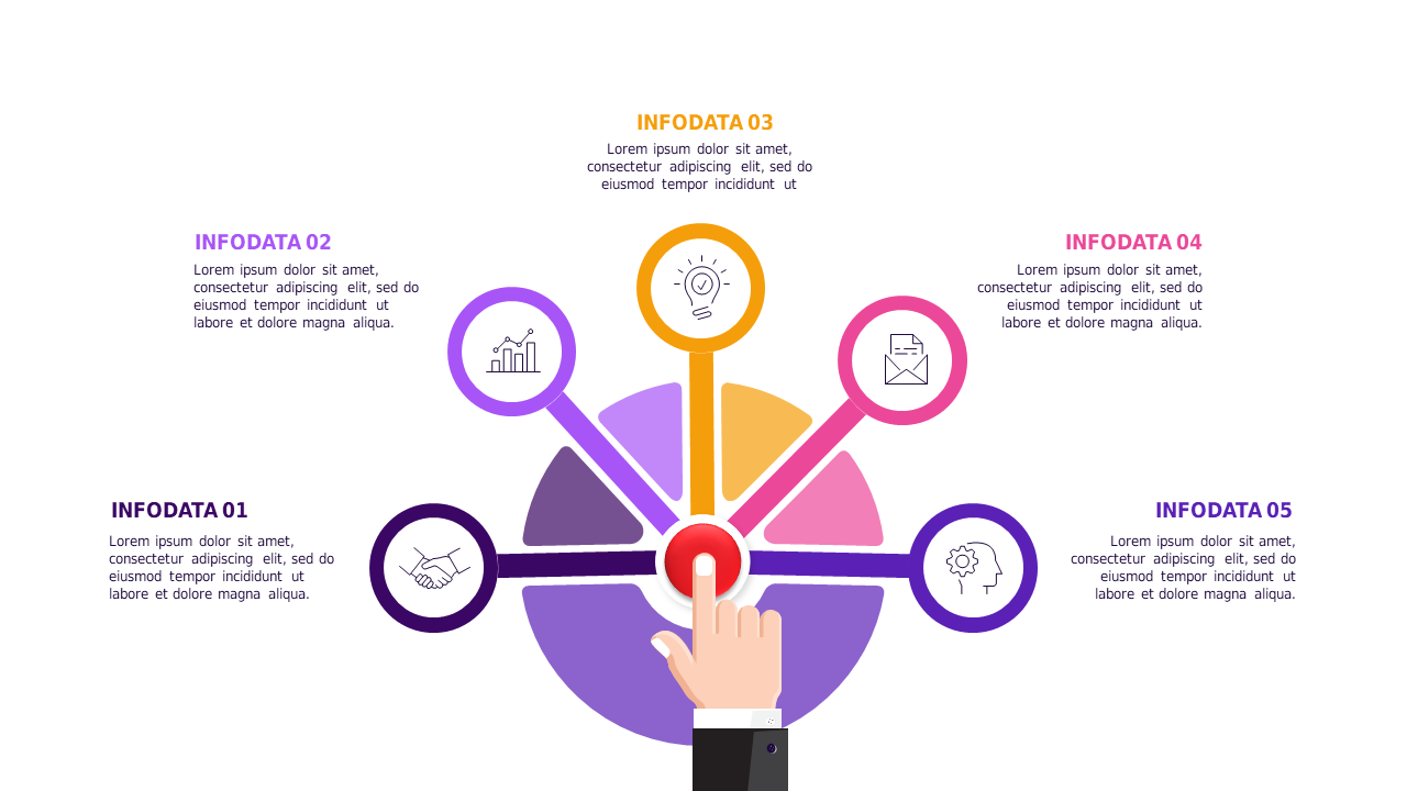 Interactive Circular Infographic Layout – Light – Royal Purple