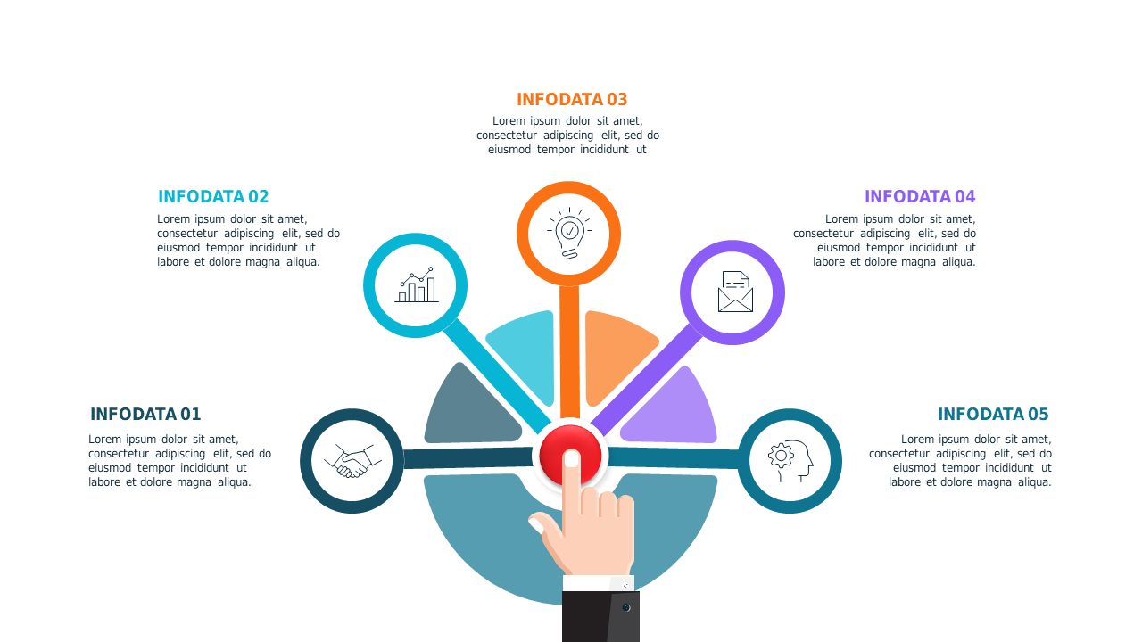 Interactive Circular Infographic Layout – Light – Teal Modern