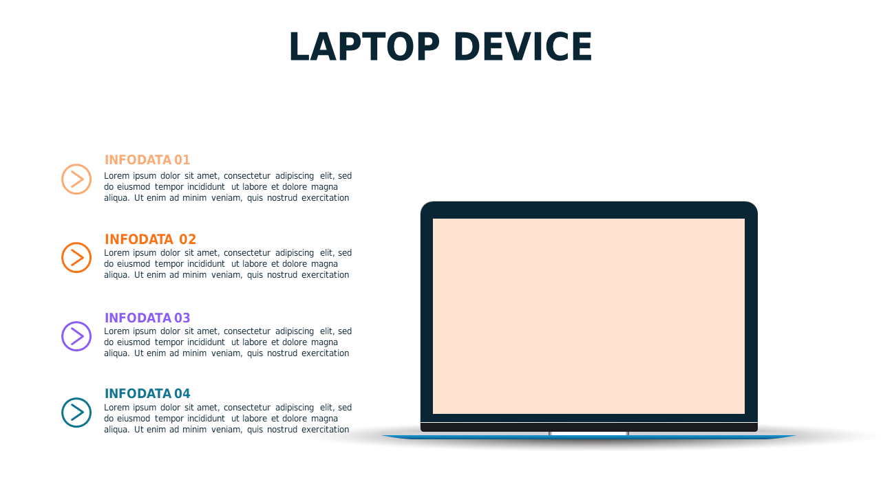 Laptop Device Overview PowerPoint Template (Teal Modern)