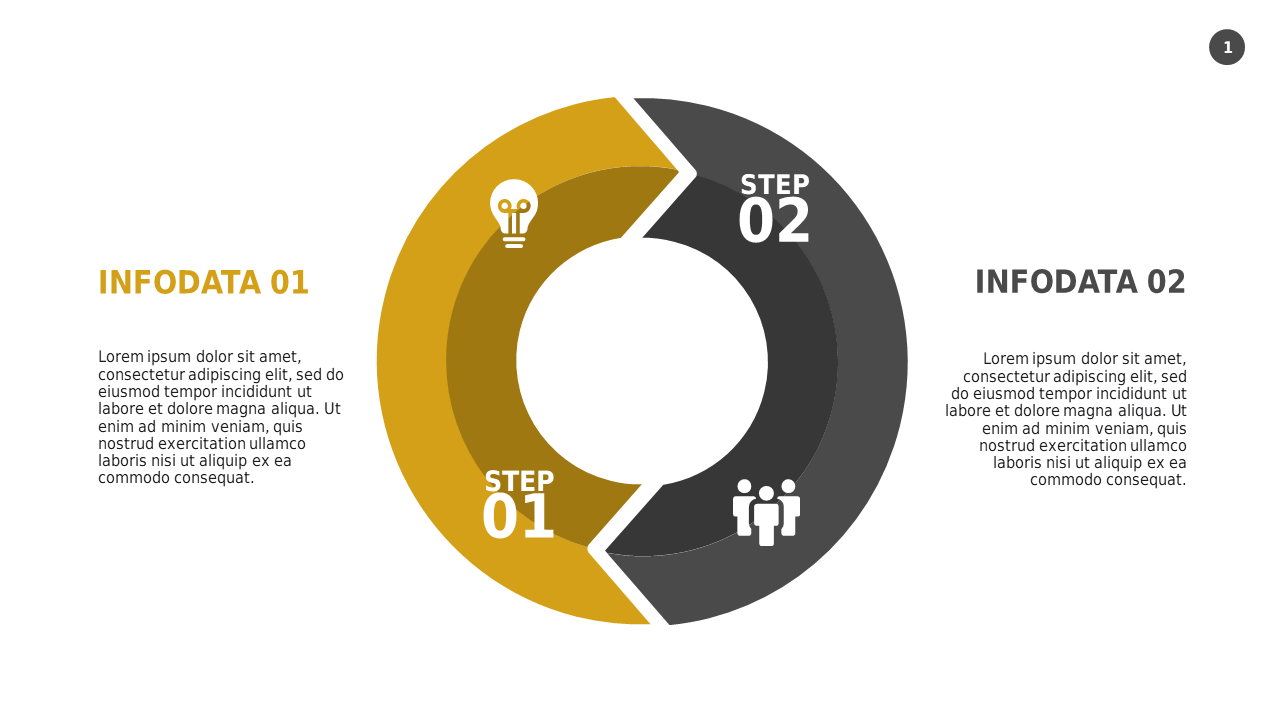 Circular Process Infographic Presentation – Light – Charcoal Gold