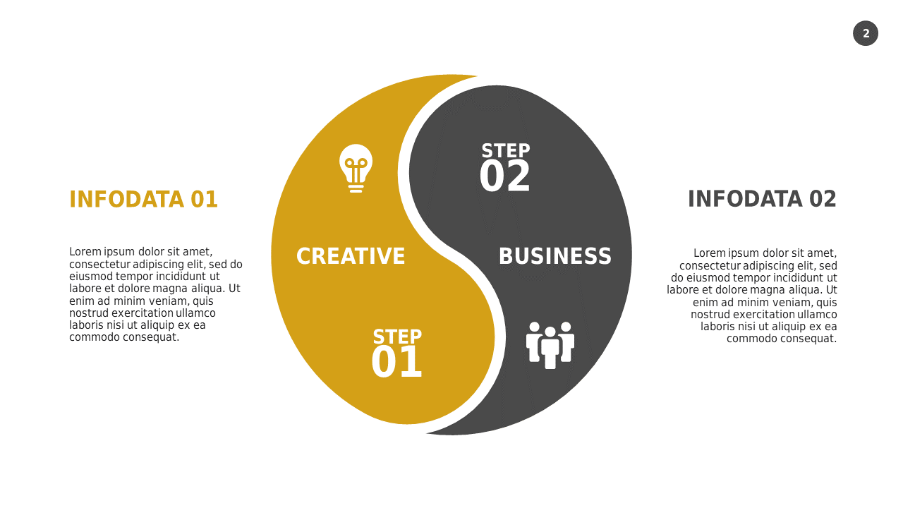 Triangular Data Infographic PowerPoint Template (Charcoal Gold)