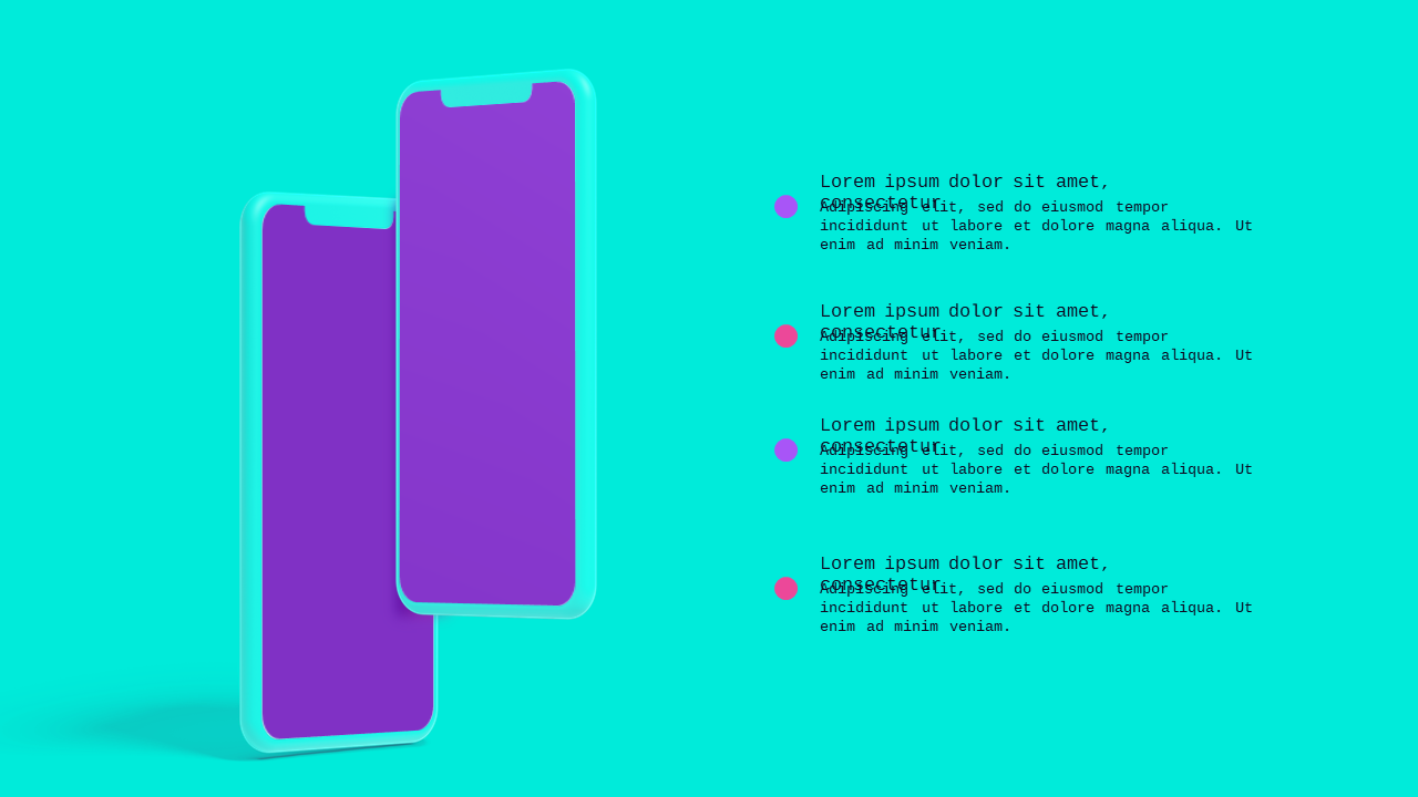 Device Mockup Presentation Slide PowerPoint Template Dark (Royal Purple)