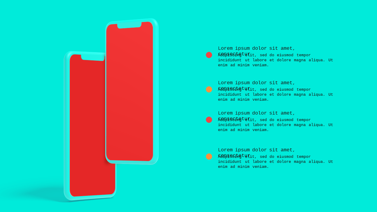 Device Mockup PowerPoint Template (Crimson Bold)