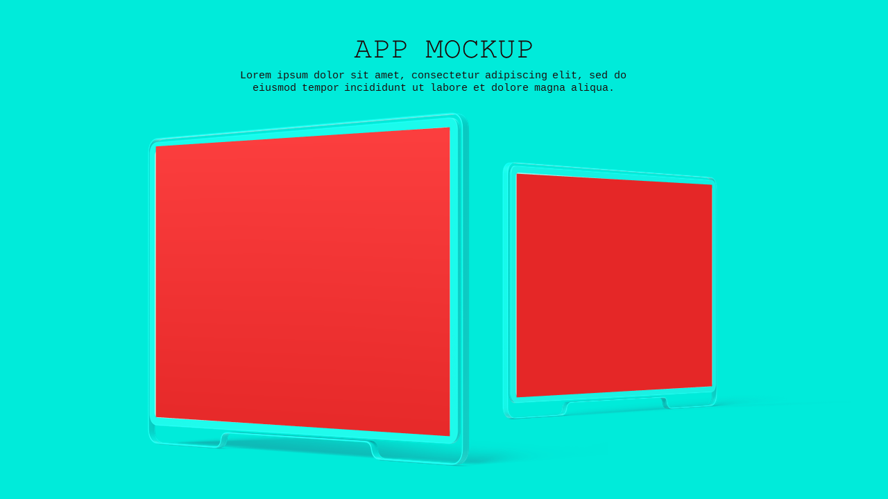 Device Mockup PowerPoint Template (Crimson Bold)