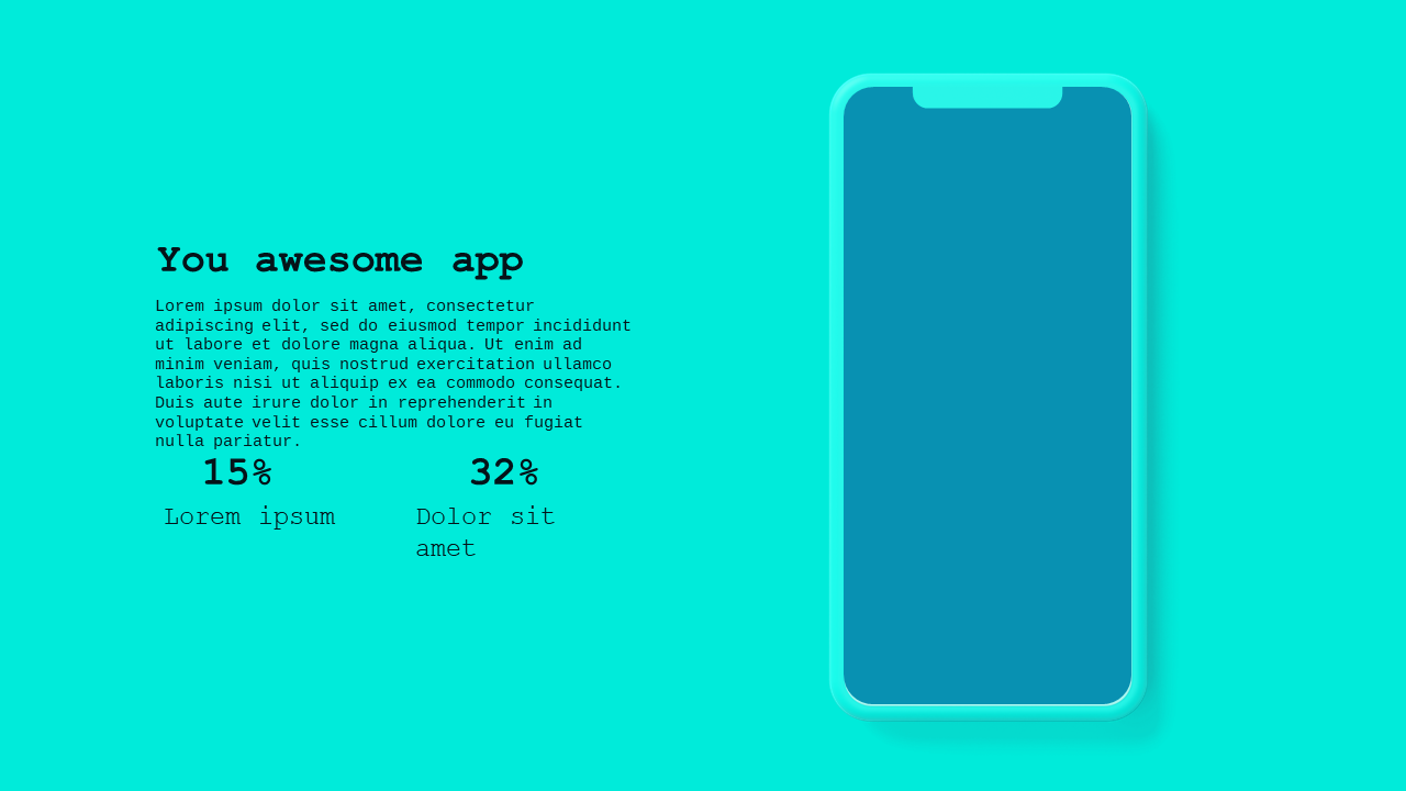 Mobile App Overview PowerPoint Template (Teal Modern)
