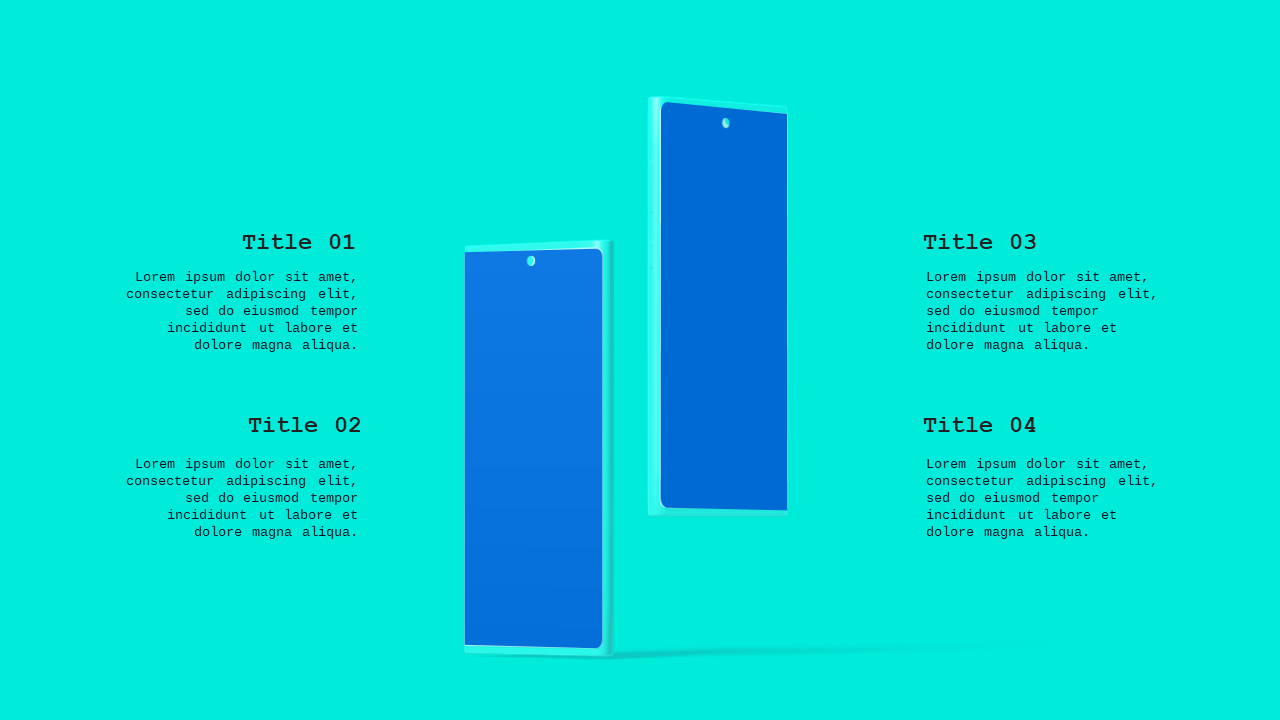 Tablet App Promo PowerPoint Template Dark (Ocean ...