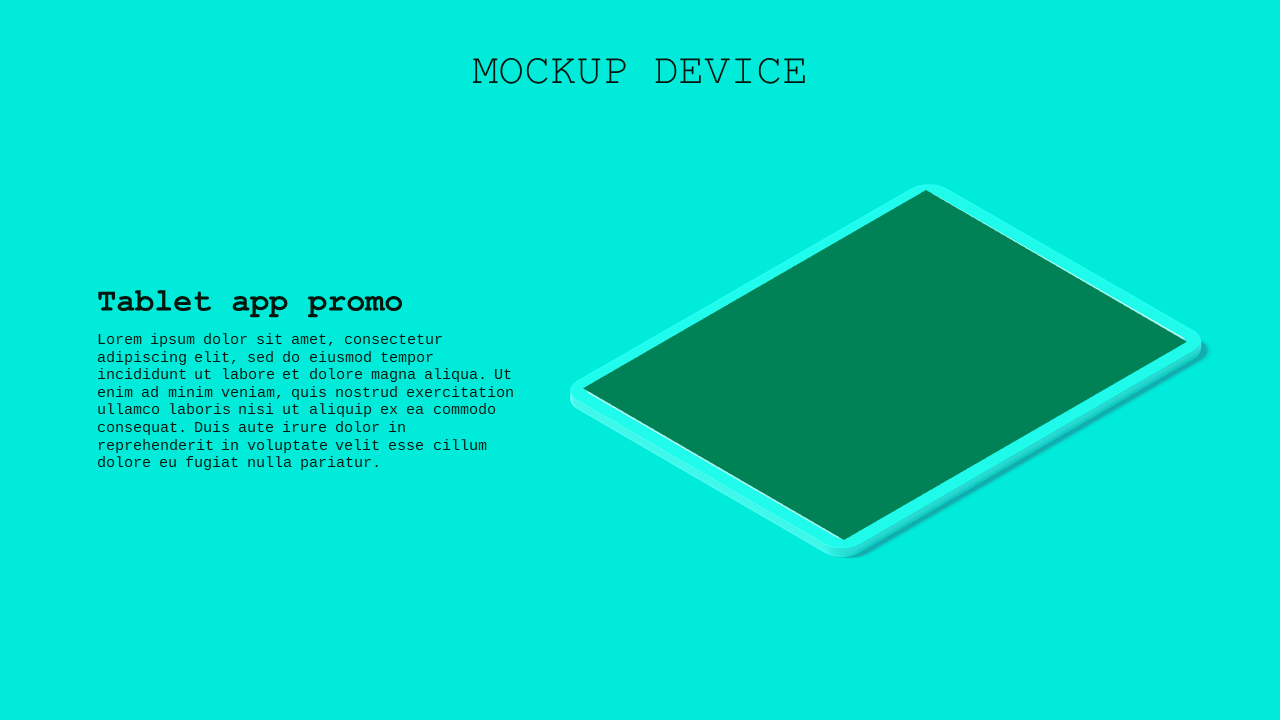 Tablet App Promo PowerPoint Template (Corporate Green)