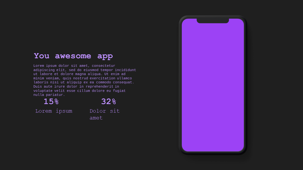Modern App Showcase Layout – Royal Purple