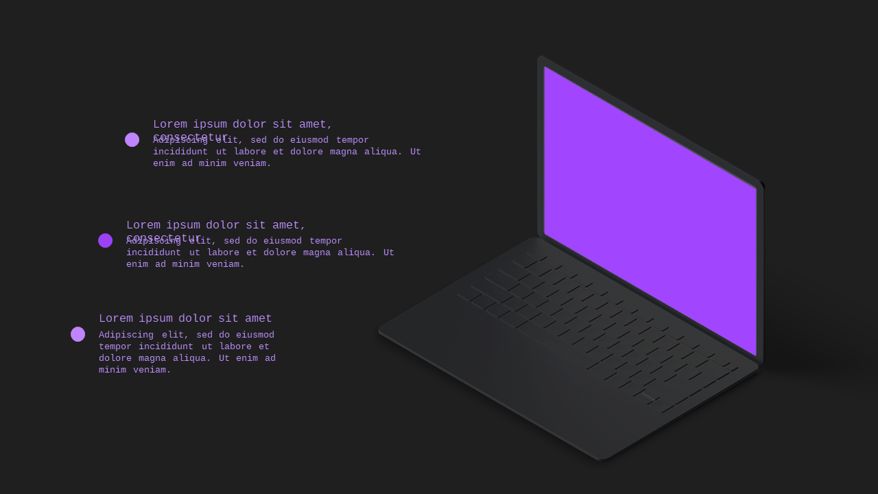 Device Showcase PowerPoint Template Dark (Royal Purple)