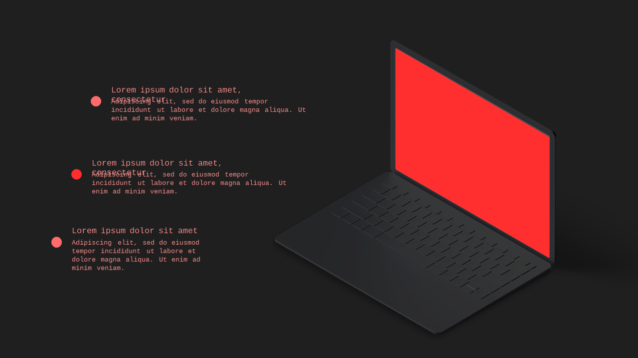 Device Showcase PowerPoint Template (Crimson Bold)