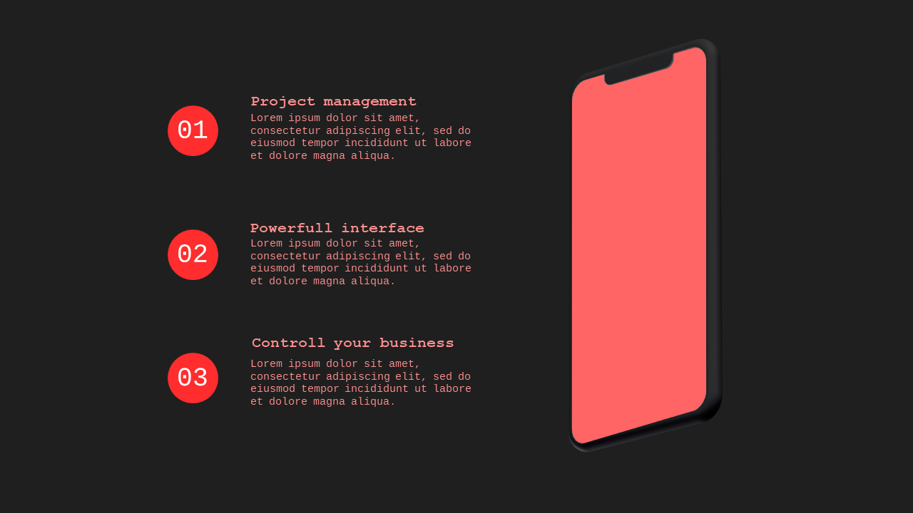 Mobile App Showcase PowerPoint Template (Crimson ...