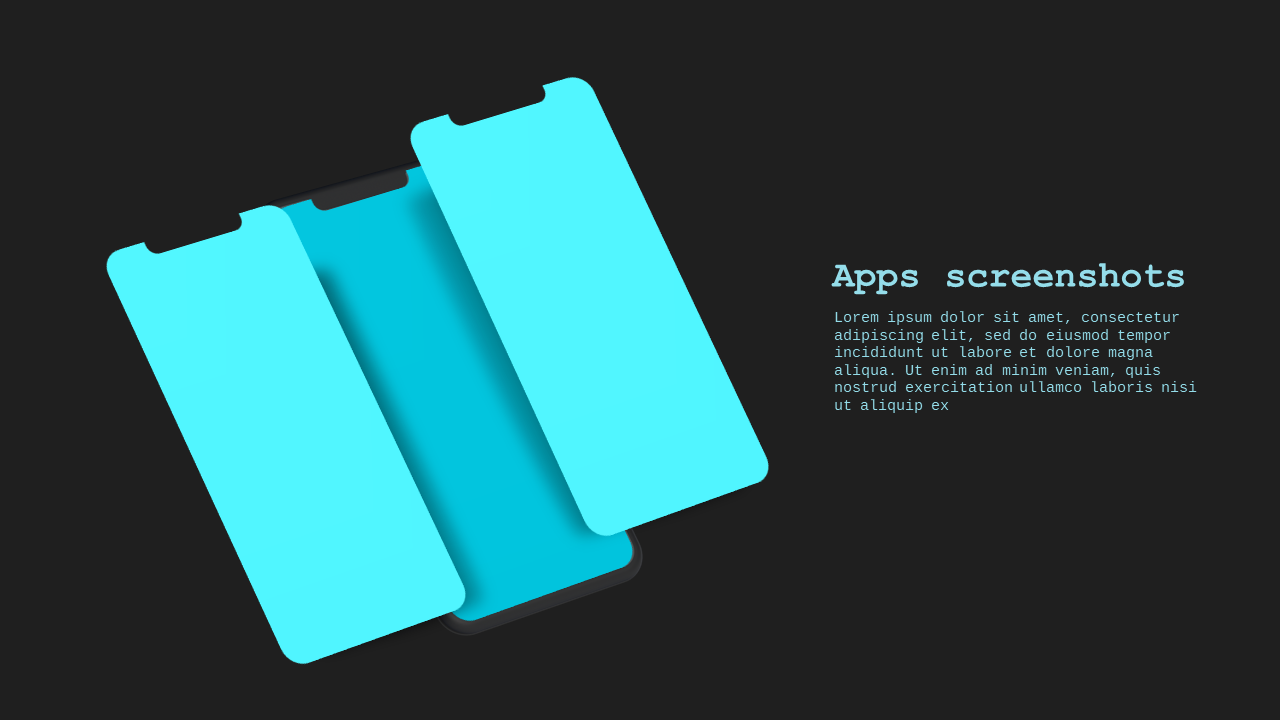 Mobile App Showcase PowerPoint Template (Teal Mod...