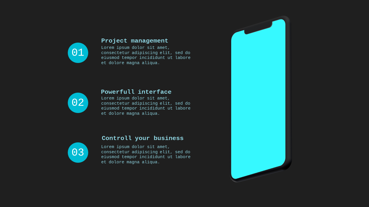 Mobile App Showcase PowerPoint Template (Teal Mod...
