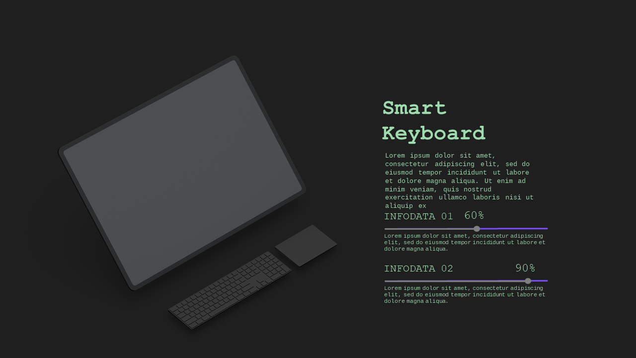 Smart Keyboard PowerPoint Template Dark (Corporate Green)