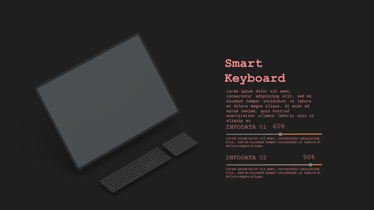 Smart Keyboard PowerPoint Template Dark (Crimson Bold)