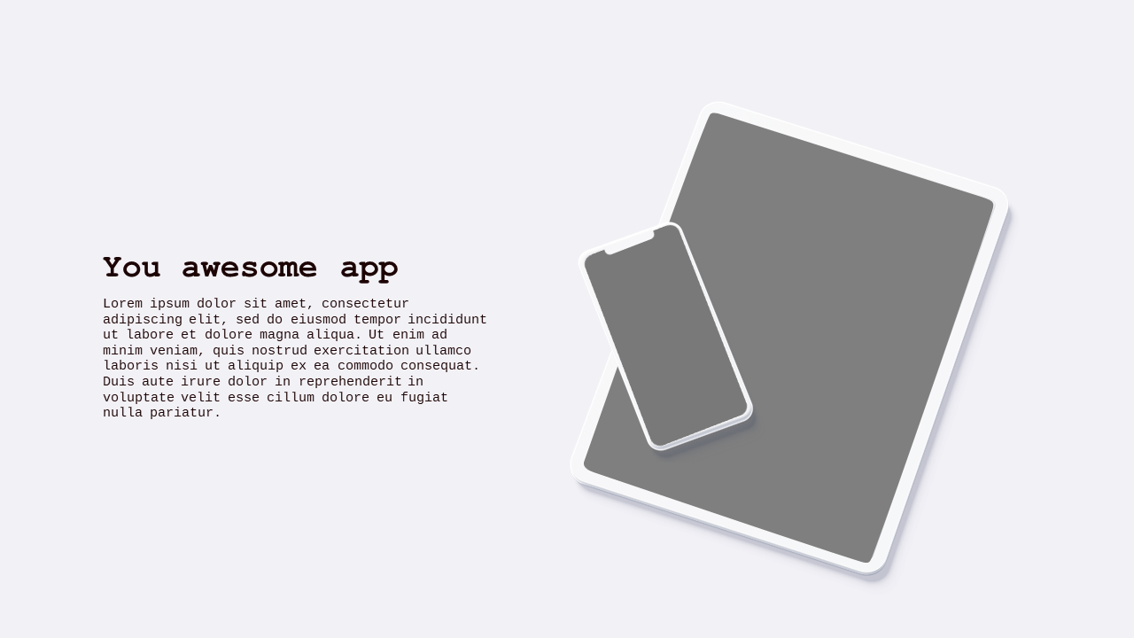 Desktop App Mockup PowerPoint Template Dark (Crim...