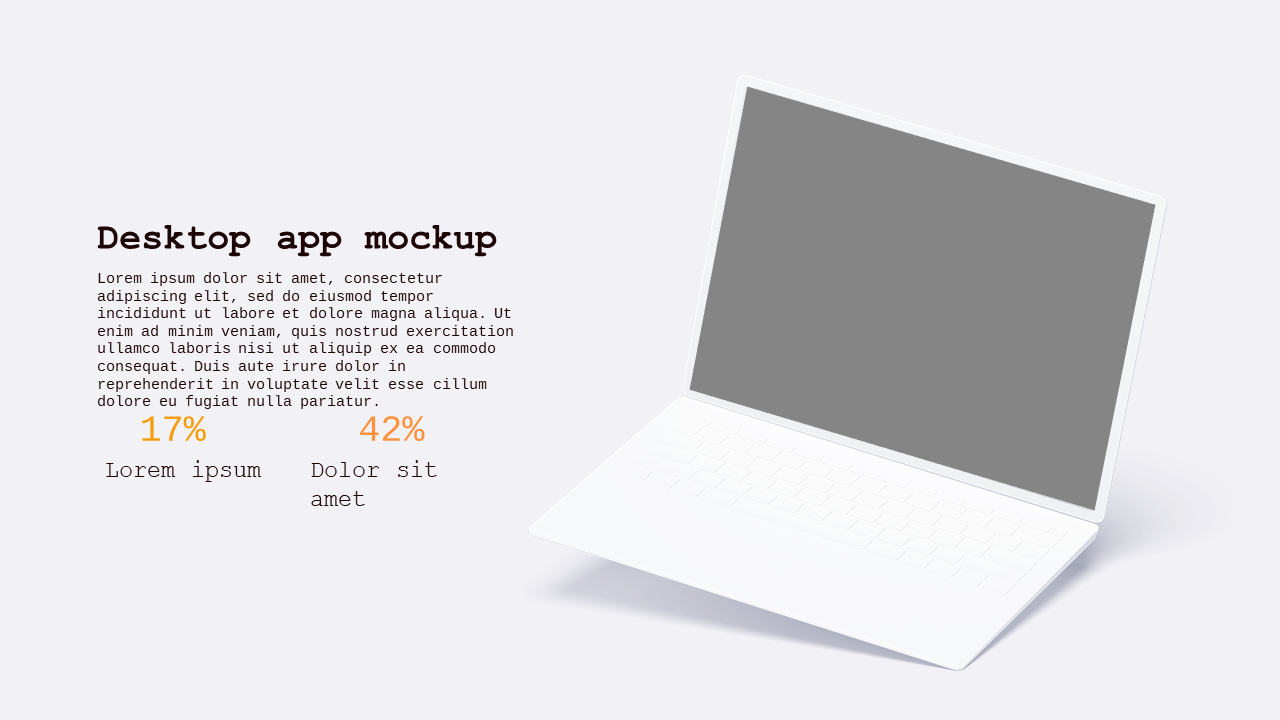 Desktop App Mockup PowerPoint Template Dark (Crim...