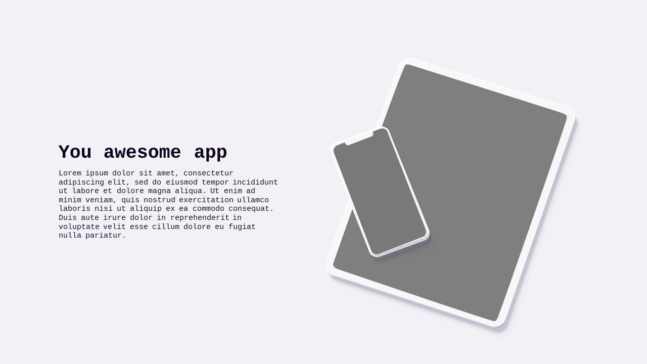 Desktop App Mockup PowerPoint Template Dark (Royal Purple)