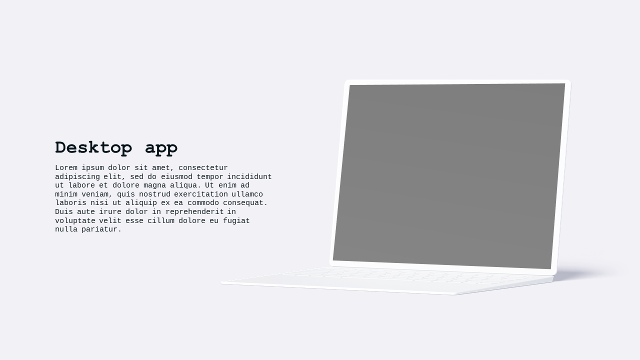 Desktop App Mockup PowerPoint Template Dark (Teal...