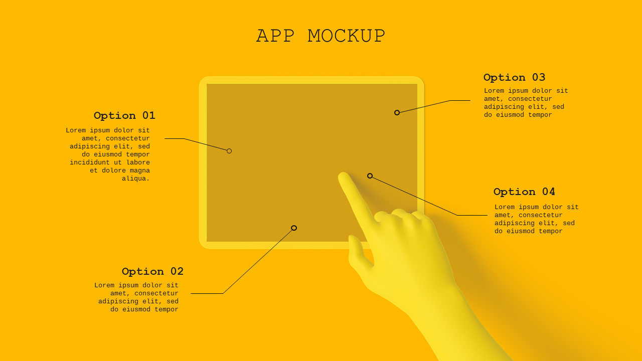 App Mockup PowerPoint Template (Charcoal Gold)