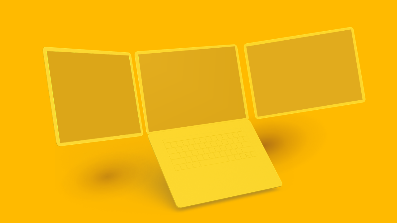Laptop Mockup PowerPoint Template Dark (Charcoal ...