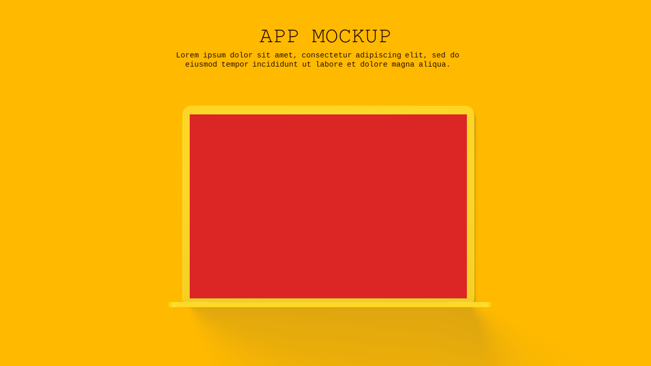 Laptop Mockup PowerPoint Template Dark (Crimson B...