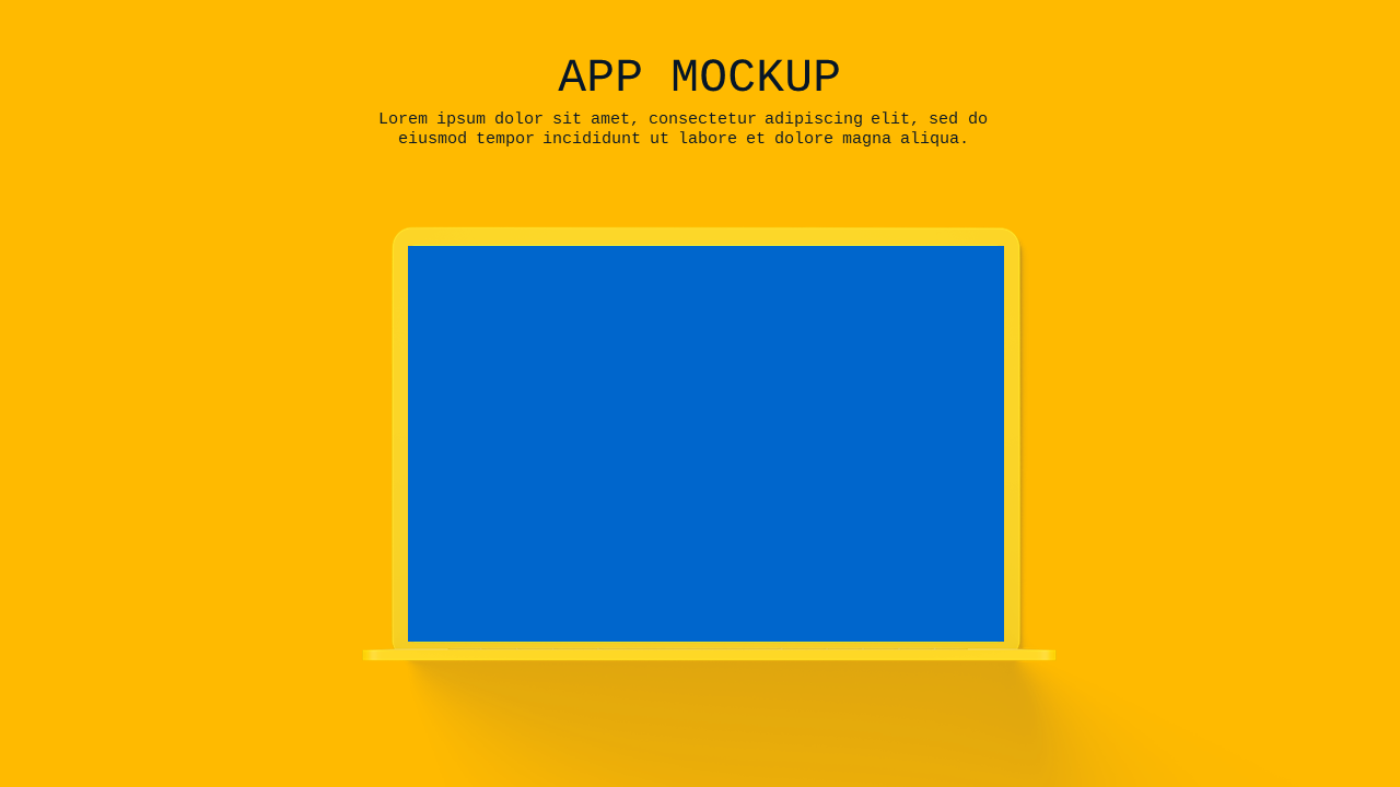 Laptop Mockup PowerPoint Template Dark (Ocean Blue)