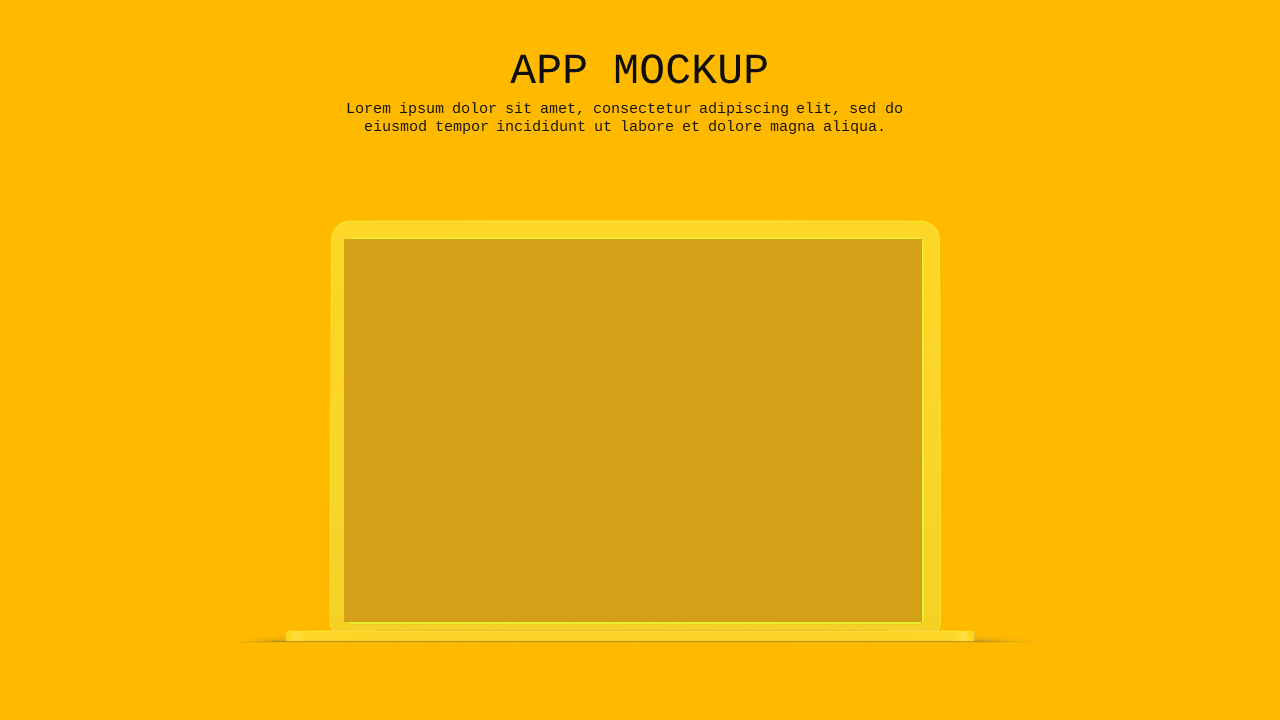 Laptop Mockup PowerPoint Template (Charcoal Gold)