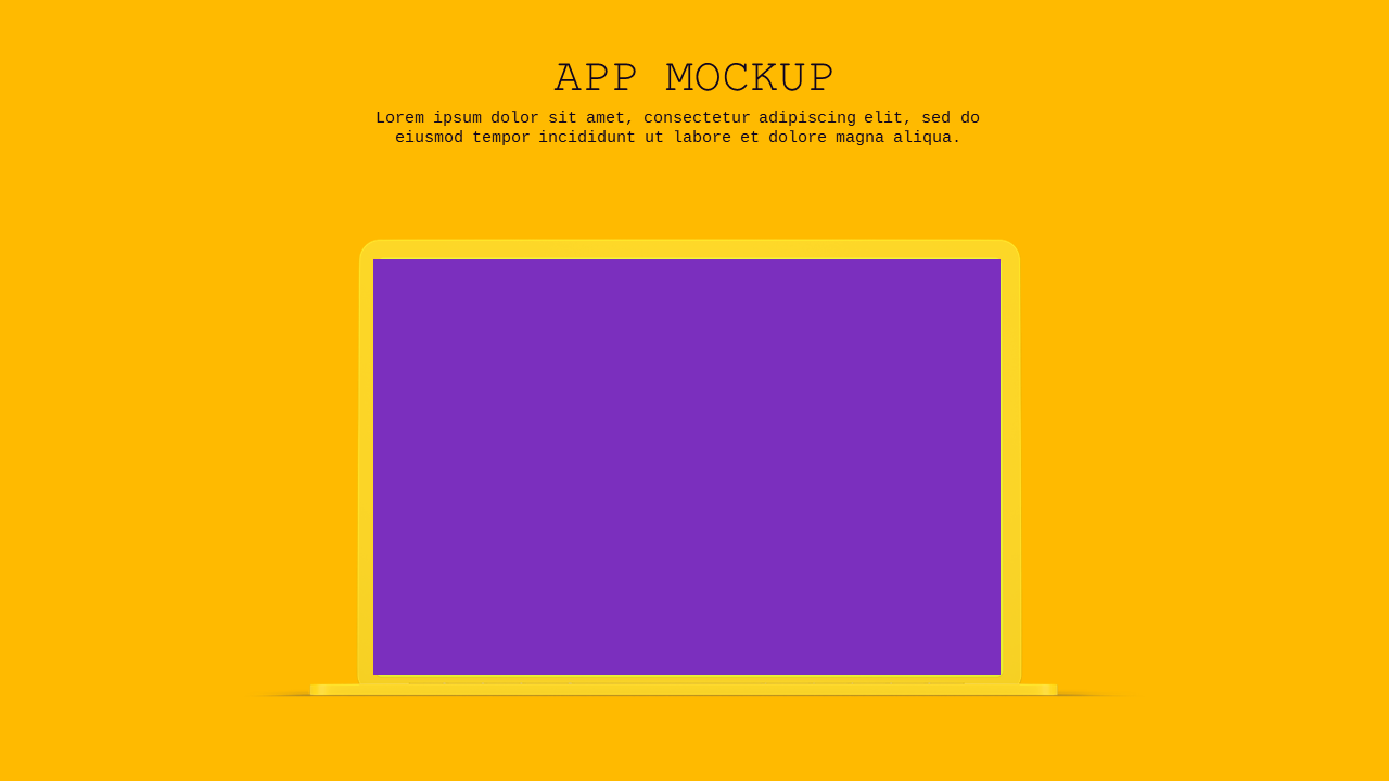 Laptop Mockup PowerPoint Template (Royal Purple)