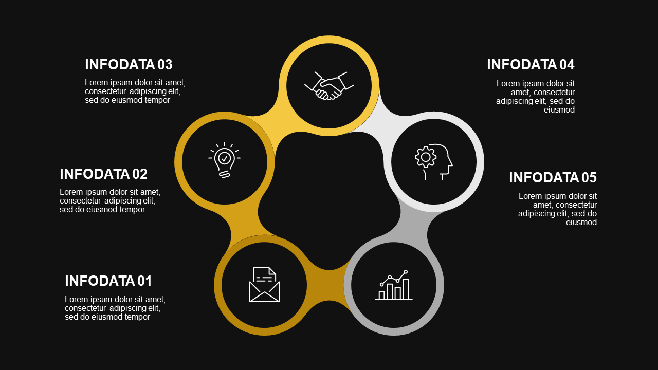 Circular Teamwork Diagram PowerPoint Template Dar...
