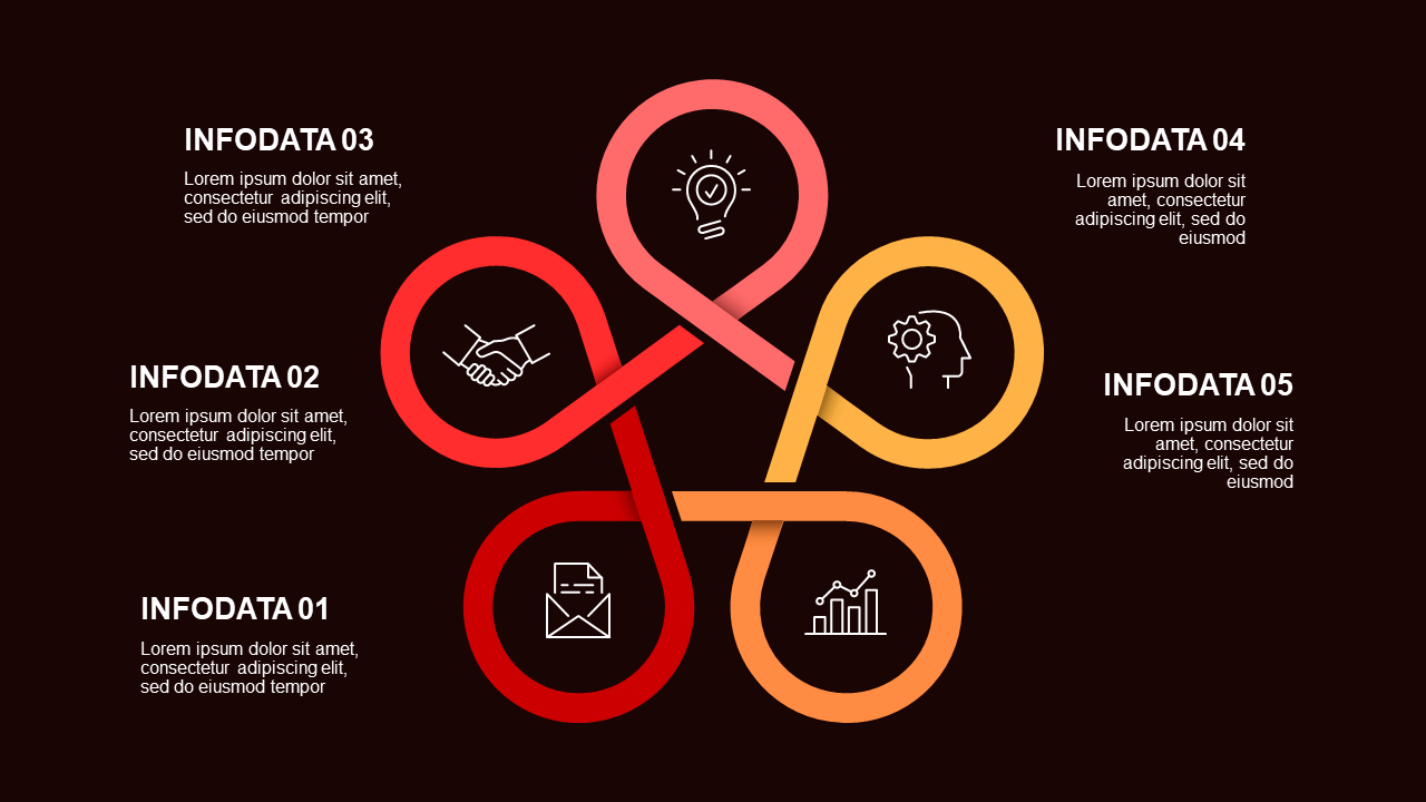 Circular Teamwork Diagram PowerPoint Template Dar...