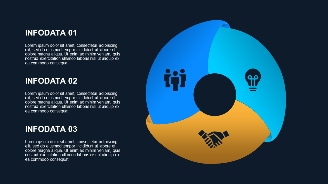Circular Teamwork Diagram PowerPoint Template Dar...