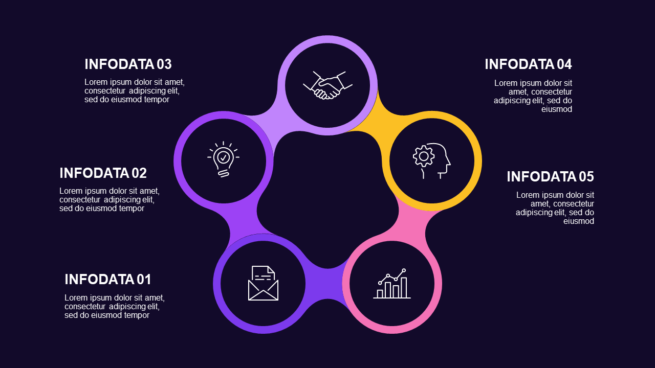 Circular Teamwork Diagram PowerPoint Template Dark (Royal Purple)