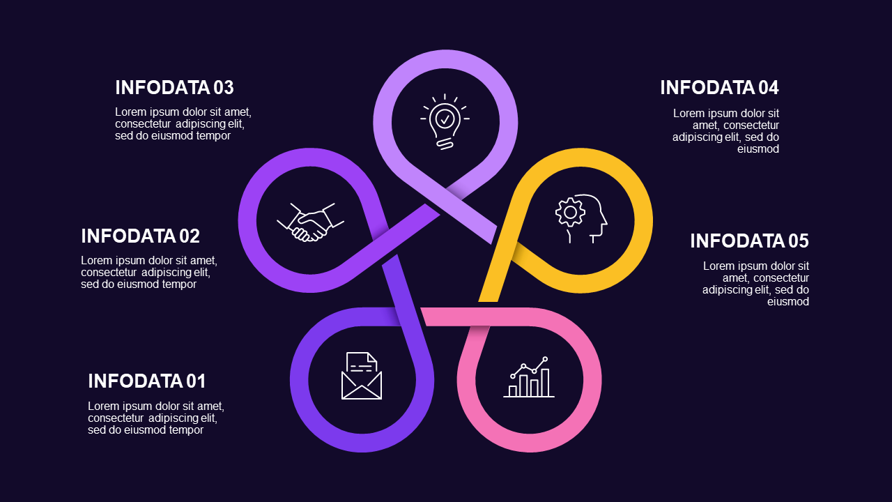Green Circular and Heart-Shaped Business Diagrams