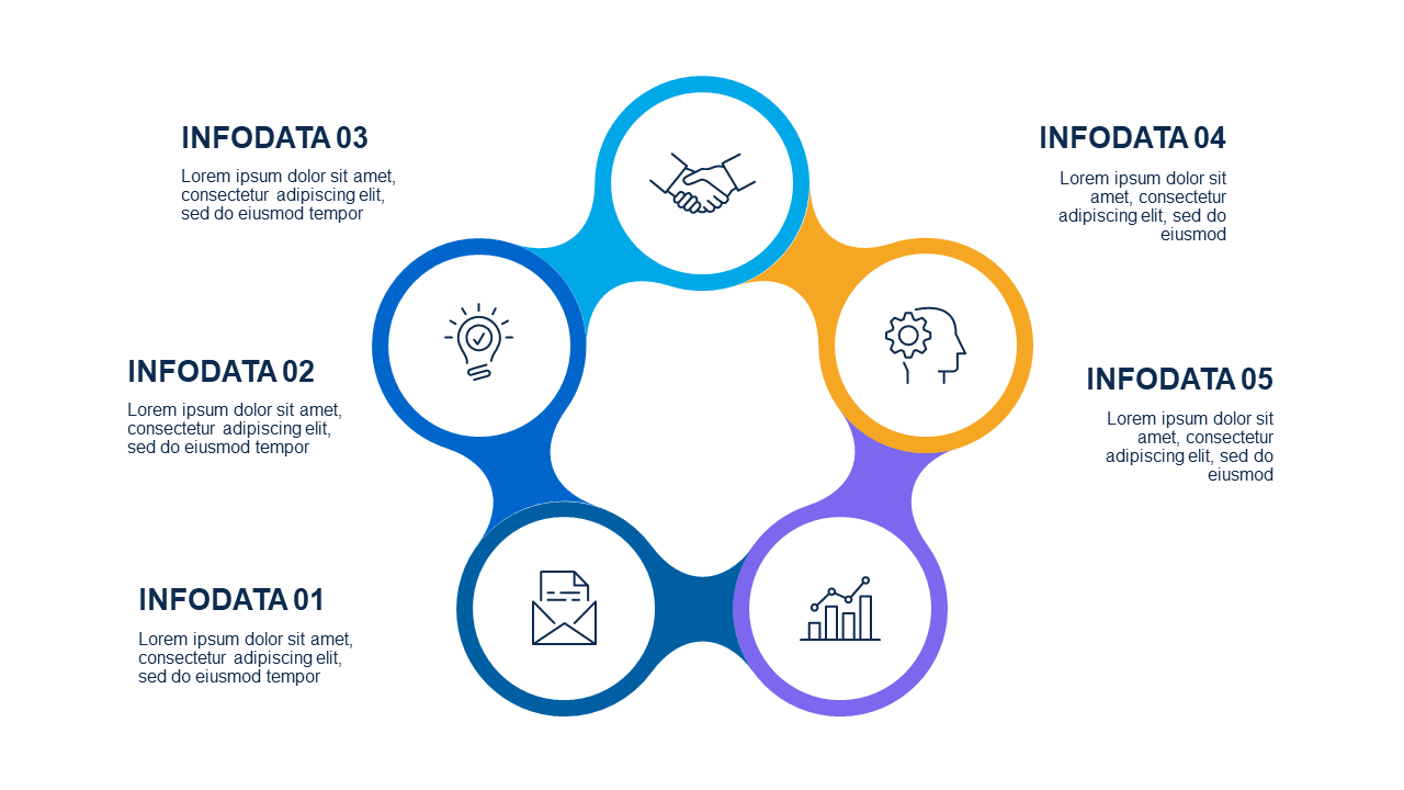 Circular Teamwork Diagram PowerPoint Template (Ocean Blue)