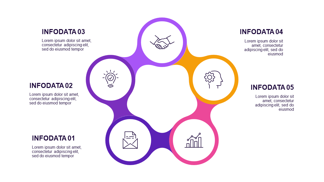 Circular Teamwork Diagram PowerPoint Template (Royal Purple)